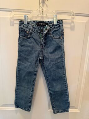 Mini Boden Kids 3Y Denim Jeans with Green Trim